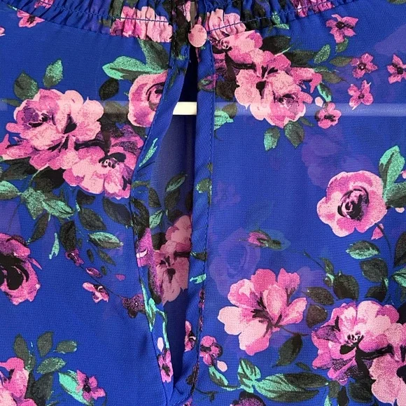 Torrid Blue & Purple Floral Sheer Dress - Picture 8 of 10